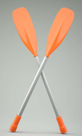 Two oars on grey backgroundの写真素材