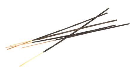 Incense sticks isolated on white backgroundの写真素材