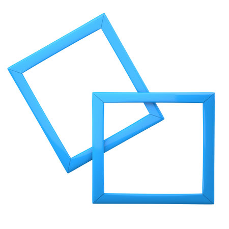 Two blank picture frames isolated on white background  3d illustration