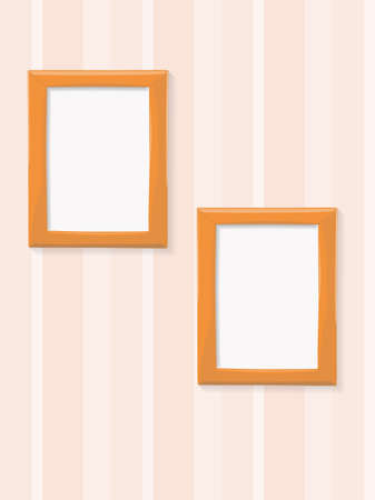 Two blank frames on stripe backgroundのイラスト素材