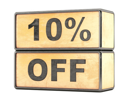 10 percent sale discount text on grunge boxes