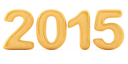 2014 New Year digits isolated on white background. 3d illustration.