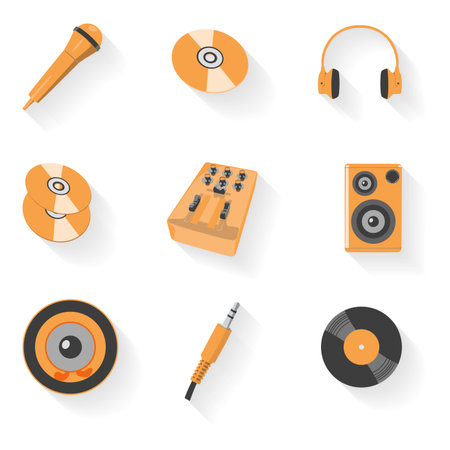 Audio equipment icon set.のイラスト素材