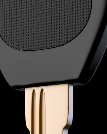 House or car key close-up on black background. 3d render