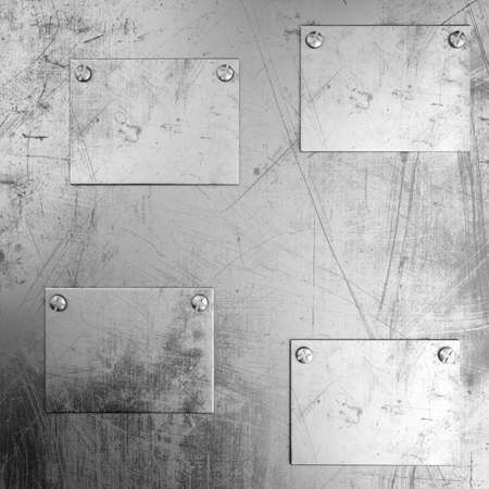 Grunge metal background with rivet in center. 3d renderの写真素材