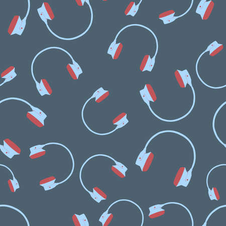Headphones seamless pattern background. Vector illustrationのイラスト素材