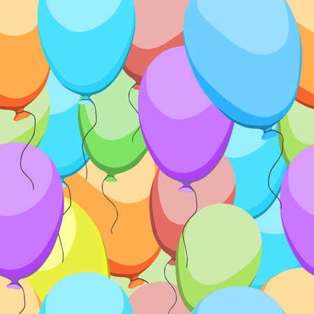 Colorful party balloons. Seamless vector patternのイラスト素材
