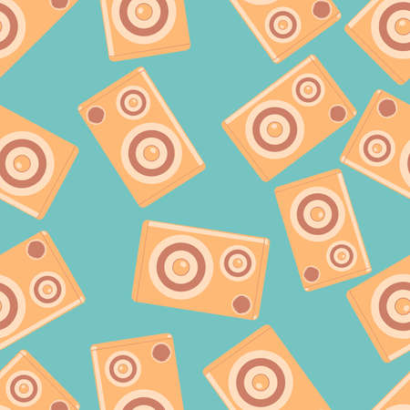 Audio speakers vector seamless patternのイラスト素材