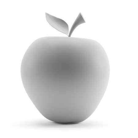 Grey apple isolated on white background. 3d renderingの写真素材