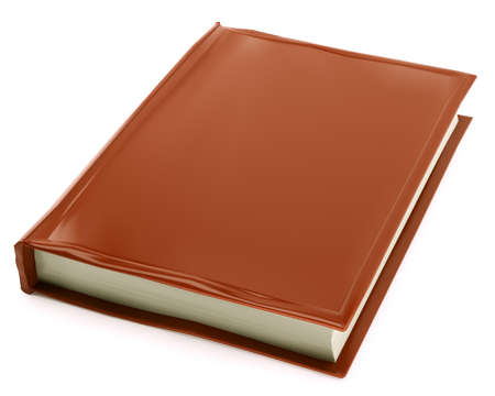 Low poly book with a blank cover isolated on white background. 3d renderingの写真素材