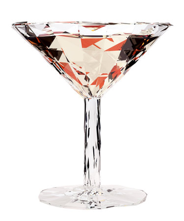 Low poly glass of vermouth or cocktail isolated on white background. 3d renderの写真素材