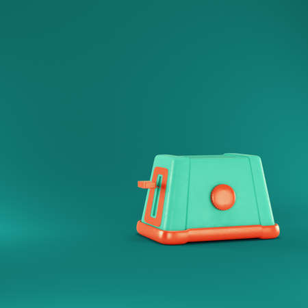 Toaster on dark green background. 3d renderの写真素材
