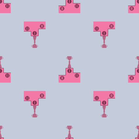 Seamless pattern with pedestal and trophy cup.のイラスト素材