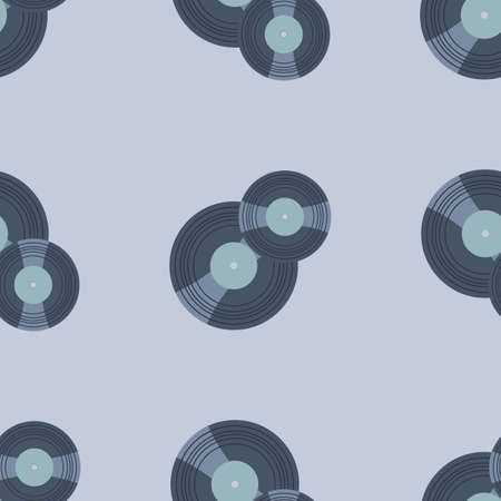 Seamless pattern with vinyl disk. Vector illustration.のイラスト素材