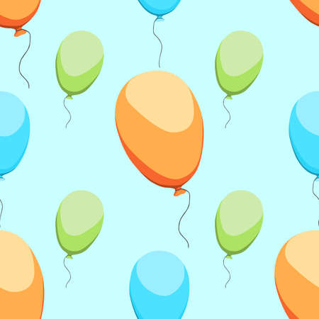 Seamless pattern with colorful balloons. Vector illustration.のイラスト素材