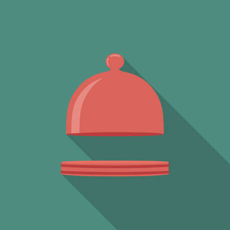 Hip flask with cup icon. Vector illustration with long shadowのイラスト素材