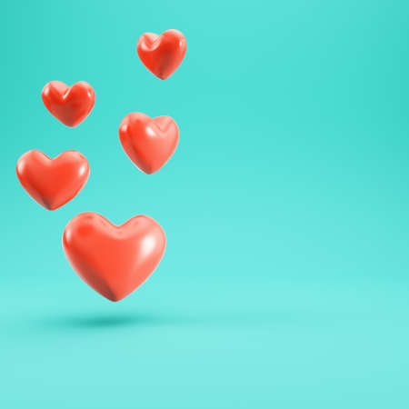 Donuts with glaze and colorful sprinkles on bright background with copy space. 3d illustrationの写真素材