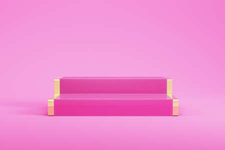 Abstract minimal background. Pink pedestal for product display. 3d illustrationの写真素材