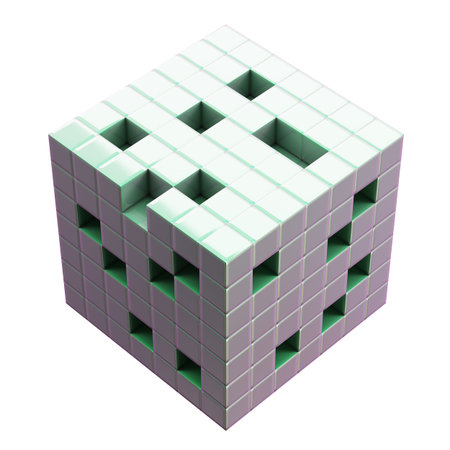 Abstract cube structure isolated on white background. 3d rendering