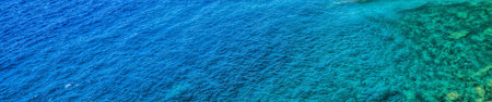 The turquoise and blue color sea at Corniglia, Cinque Terre, Liguria, Italy