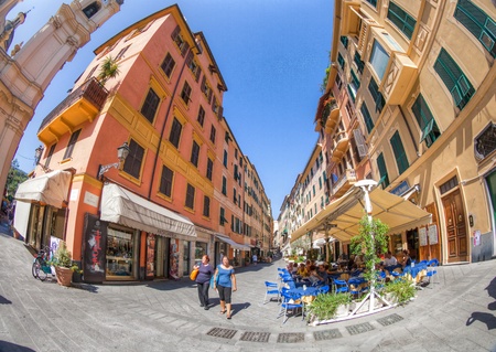 Santa Marghuerita Ligure, Italy. August 9, 2012. Street view of the tourist town of Santa Margherita Ligure, Italyのeditorial素材