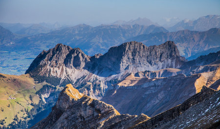 View of Bernese Alps, at Brienz, Switzerland