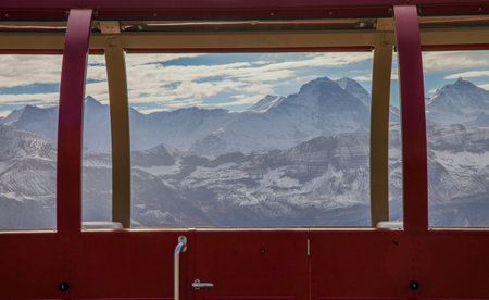 View of Bernese Alps, at Brienz, Switzerlandの写真素材