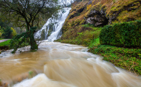 Cascade des Tufs near the Jura mountain French village of Baume-Les-Messieurs, French Comte, France