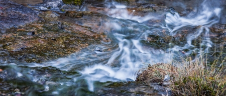 A stream in French Alps near the beautiful village of Sixt Fer a Cheval, Franceの写真素材