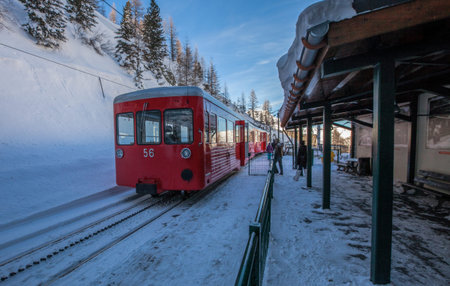 Montenvers Mountain Railway Station near Aiguilles de Chamonix, France