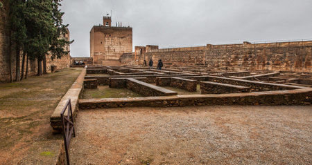 December 15th 2012. Alhambra, Granada, Spain. Alcazaba, the fortress section of Alhambraのeditorial素材