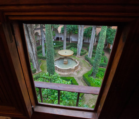 December 15th 2012. Alhambra, Spain. Alhambra Garden In Winterのeditorial素材