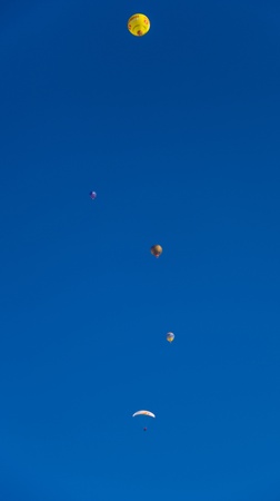 Chateau de Oex, Switzerland, 26th January 2013. Hot air balloons at the 35th International Hot Air Balloon festival. It is being held from 26th January to 3rd February 2013.のeditorial素材