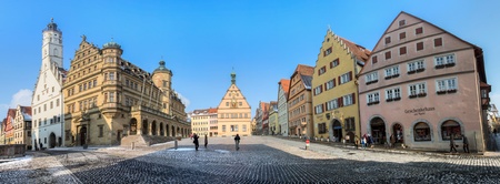 Rothenburg ob der Tauber, Bavaria, Germany, February 13th, 2013. Street view and medieval buidings.のeditorial素材