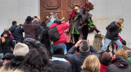 Annecy, France, February 23rd, 2013. Participants at the Annual Carnival Venitien.のeditorial素材