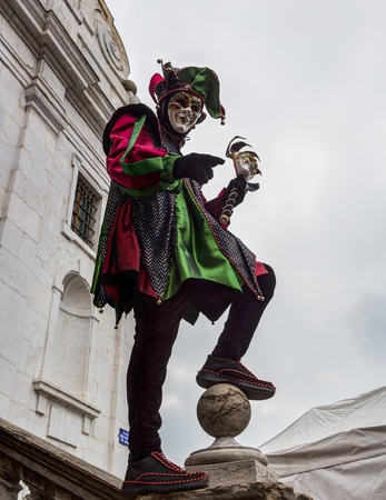 Annecy, France, February 23rd, 2013. Participants at the Annual Carnival Venitien.のeditorial素材