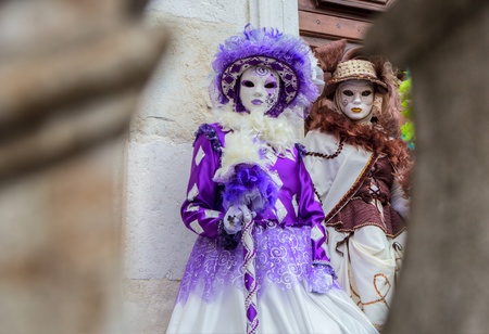Annecy, France, February 23rd, 2013. Participants at the Annual Carnival Venitien.のeditorial素材