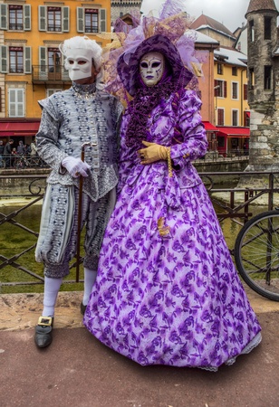 Annecy, France, February 23rd, 2013. Participants at the Annual Carnival Venitien.のeditorial素材