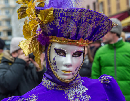 Annecy, France, February 23rd, 2013. Participants at the Annual Carnival Venitien.のeditorial素材