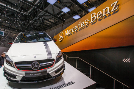 GENEVA, SWITZERLAND - MARCH 7TH, 2013.  Mercedes-Benz A45 AMG at the 83rd Geneva International...