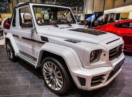 GENEVA, SWITZERLAND - MARCH 7TH, 2013. Mansory tuned cars at 83rd Geneva International Motorshow  on March 7th, 2013 at Geneva, Switzerland.のeditorial素材