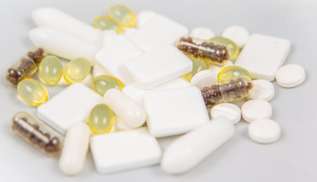 A bunch of medicinal tablets and pills