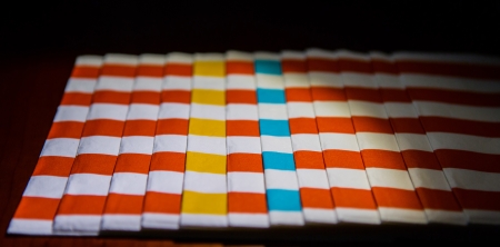 Striped paper napkinsの写真素材