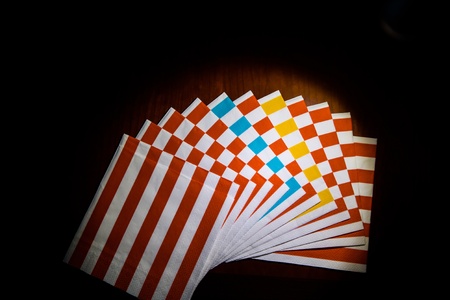Striped paper napkinsの写真素材