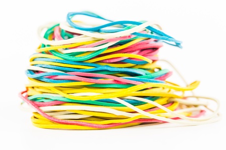 A group of rubber bandsの写真素材