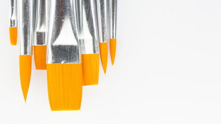 A set of watercolor brushes with various tip 
