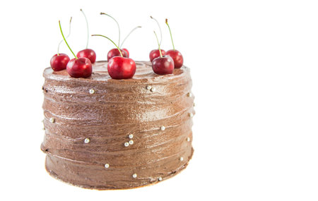 Devil Chocolate cake with cherry toppings 