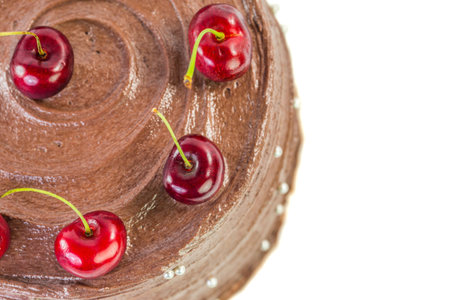 Devil Chocolate cake with cherry toppings 