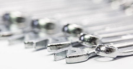 A set of spanners over white backgroundの写真素材