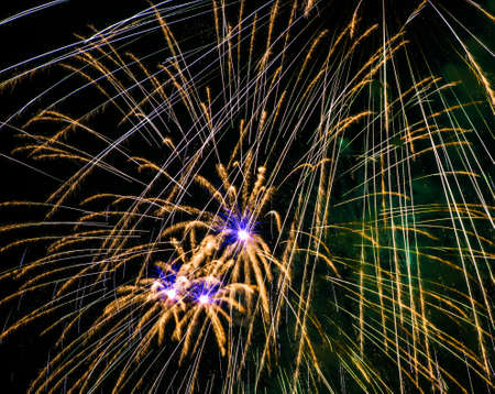 Fireworks display in the night sky の写真素材